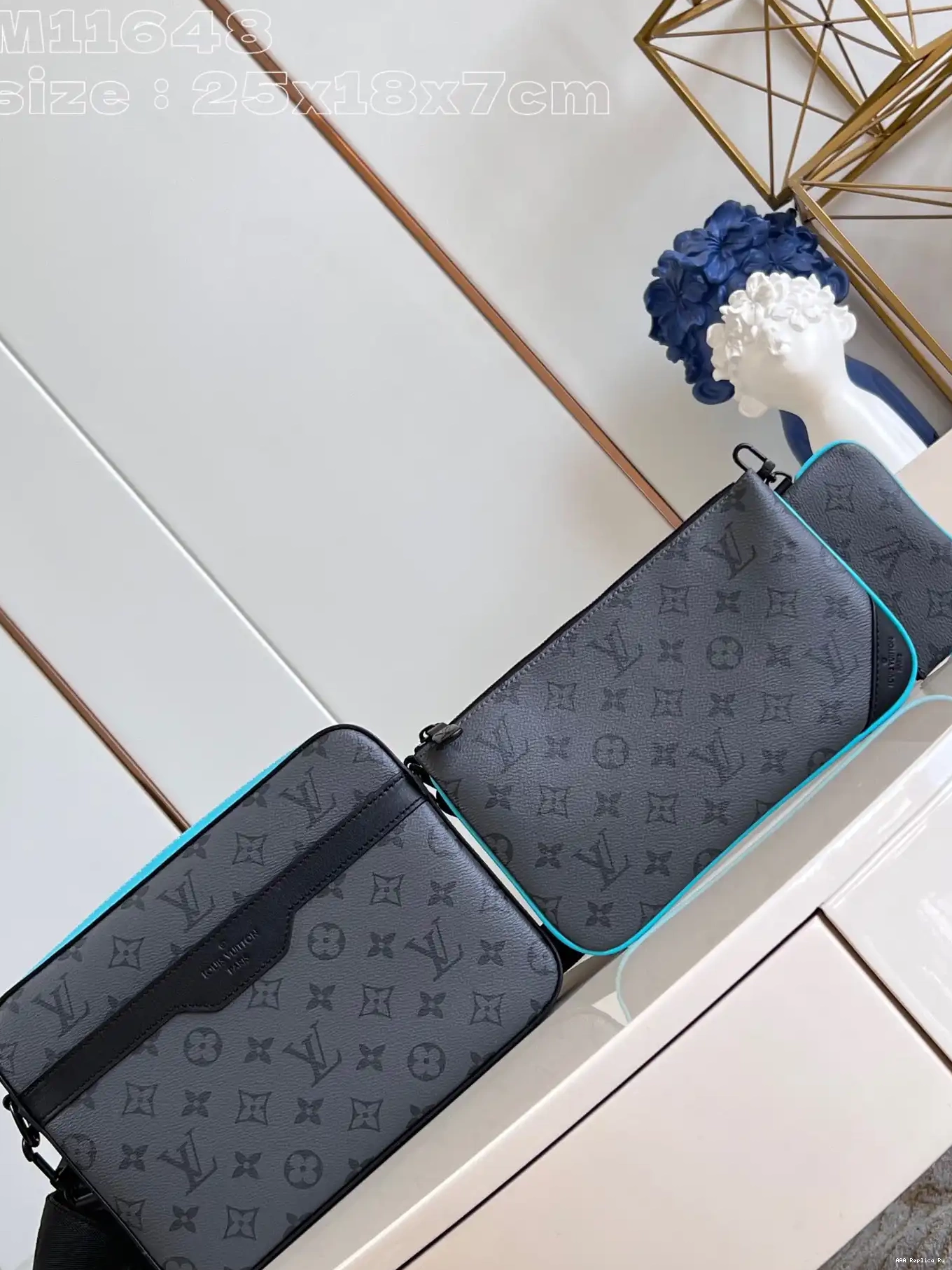 AAA Pruses Bags VUITTON TRIO LOUIS MESSENGER 0704